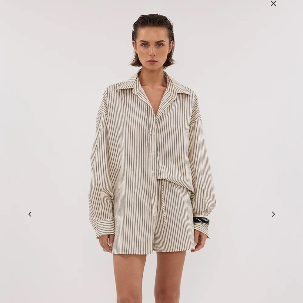 DISSH Palma Cream Oversized Silk Blend Shirt